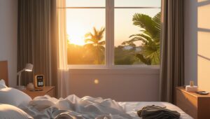 Leonardo Phoenix 10 Modern minimalist bedroom scene at dawn pe 1 2