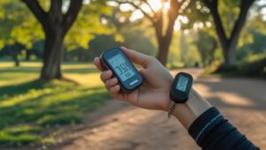 Leonardo Phoenix 10 Person checking pedometer while walking ou 3